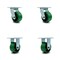 Service Caster 4 Inch Green Poly on Cast Iron Caster Set with Roller Bearings 2 Swivel 2 Rigid SCC-30CS420-PUR-GB-2-R420-2 - alternate 1
